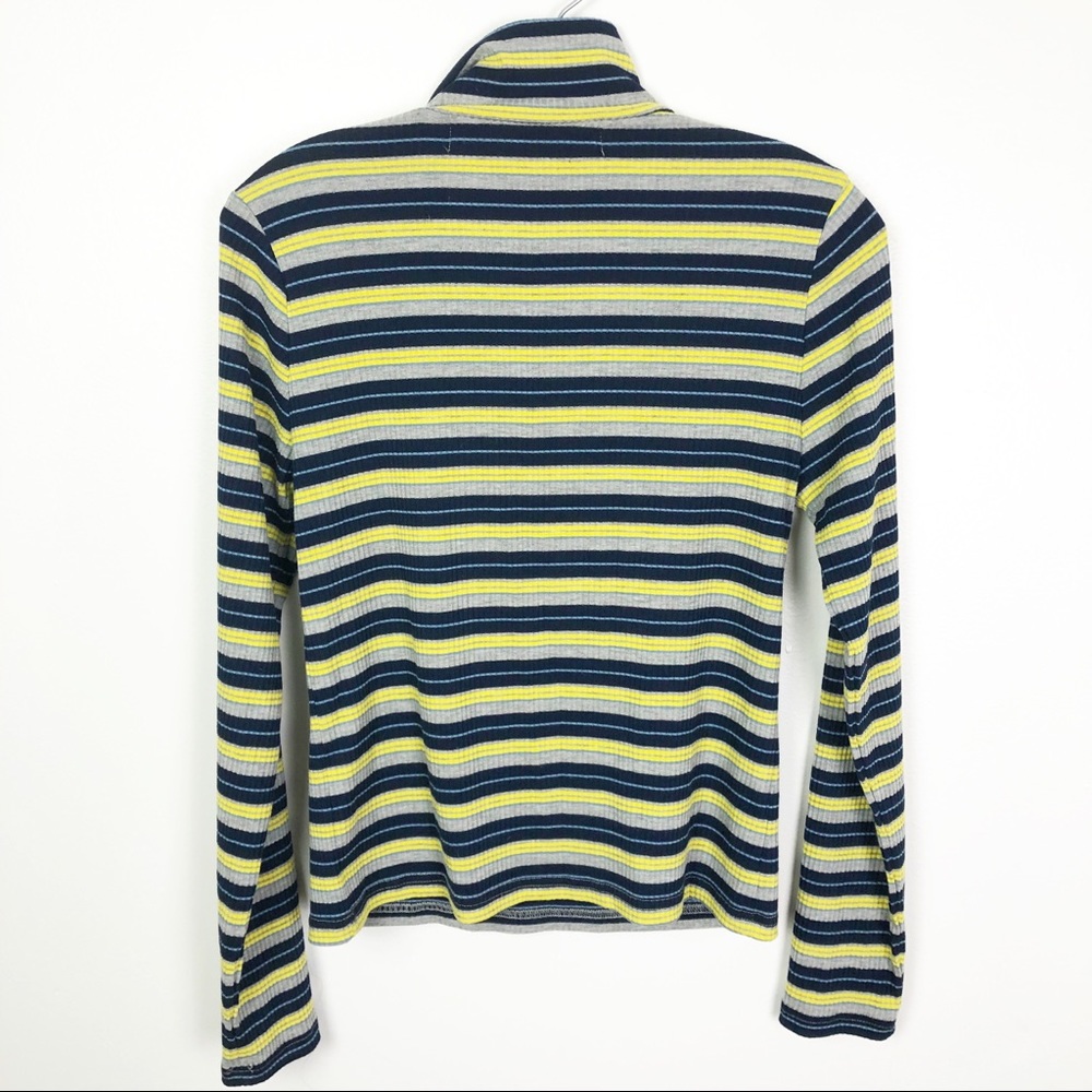 Code X Mode Striped Mock Neck Zip Front Top Size … - image 8